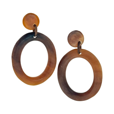 OSE04 Matt finish horn oval hoop on post