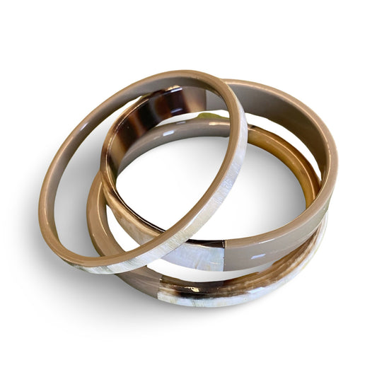 CTB198T Natural Horn Bangle Set  With Lacquer