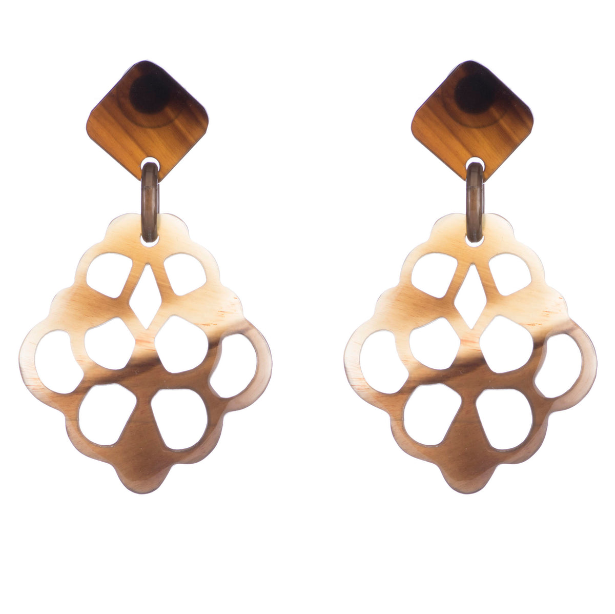 CTE53 Honey Horn Drop Earring On Post
