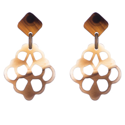 CTE53 Honey Horn Drop Earring On Post
