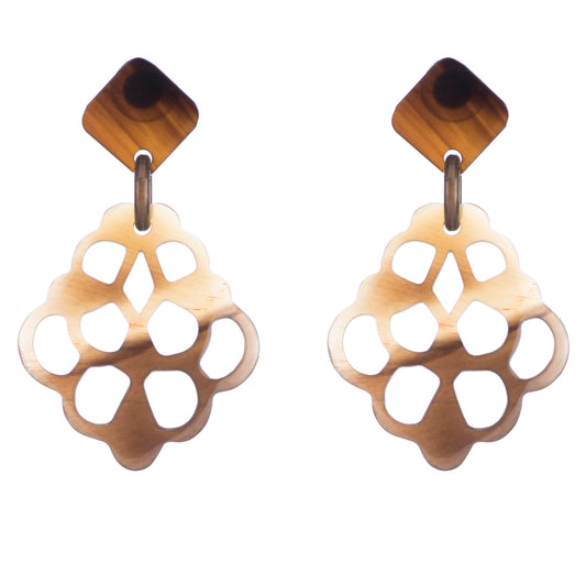 CTE53 Honey Horn Drop Earring On Post