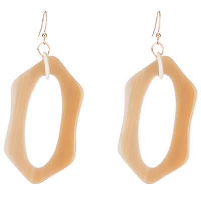 CTE46 Natural Horn Dangle Earring On Wire