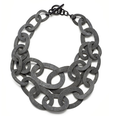 CTN091 Matt Horn Short Link Necklace