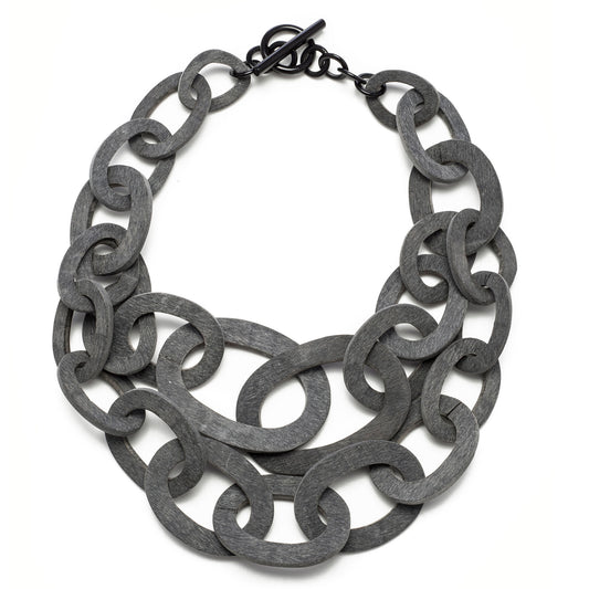 CTN091 Matt Horn Short Link Necklace