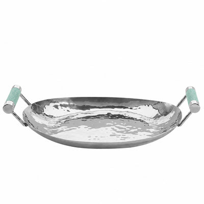 15 in Hand Forged SS Oval Tray Shagreen