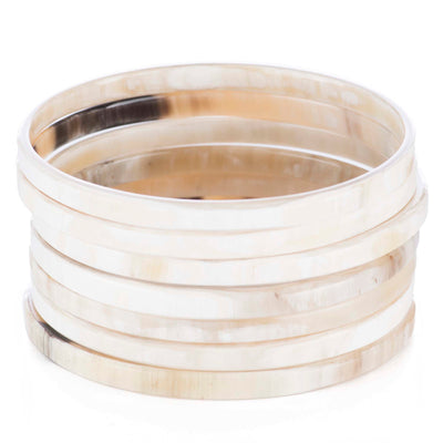 CTB171 Natural Horn Bangle Set  of 7