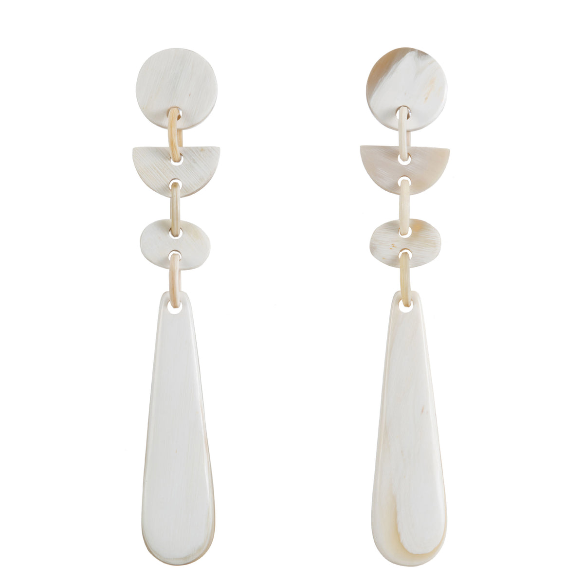 CTE61 Natural Horn Drop Earring On Post