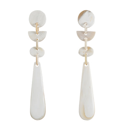 CTE61 Natural Horn Drop Earring On Post