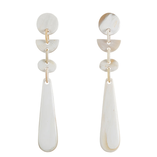 CTE61 Natural Horn Drop Earring On Post