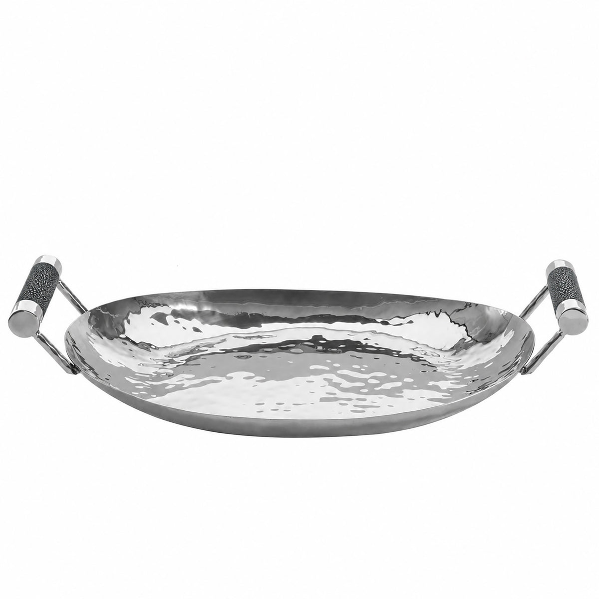 15 in Hand Forged SS Oval Tray Shagreen