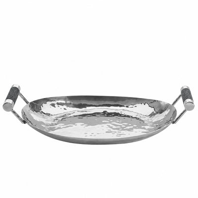 15 in Hand Forged SS Oval Tray Shagreen