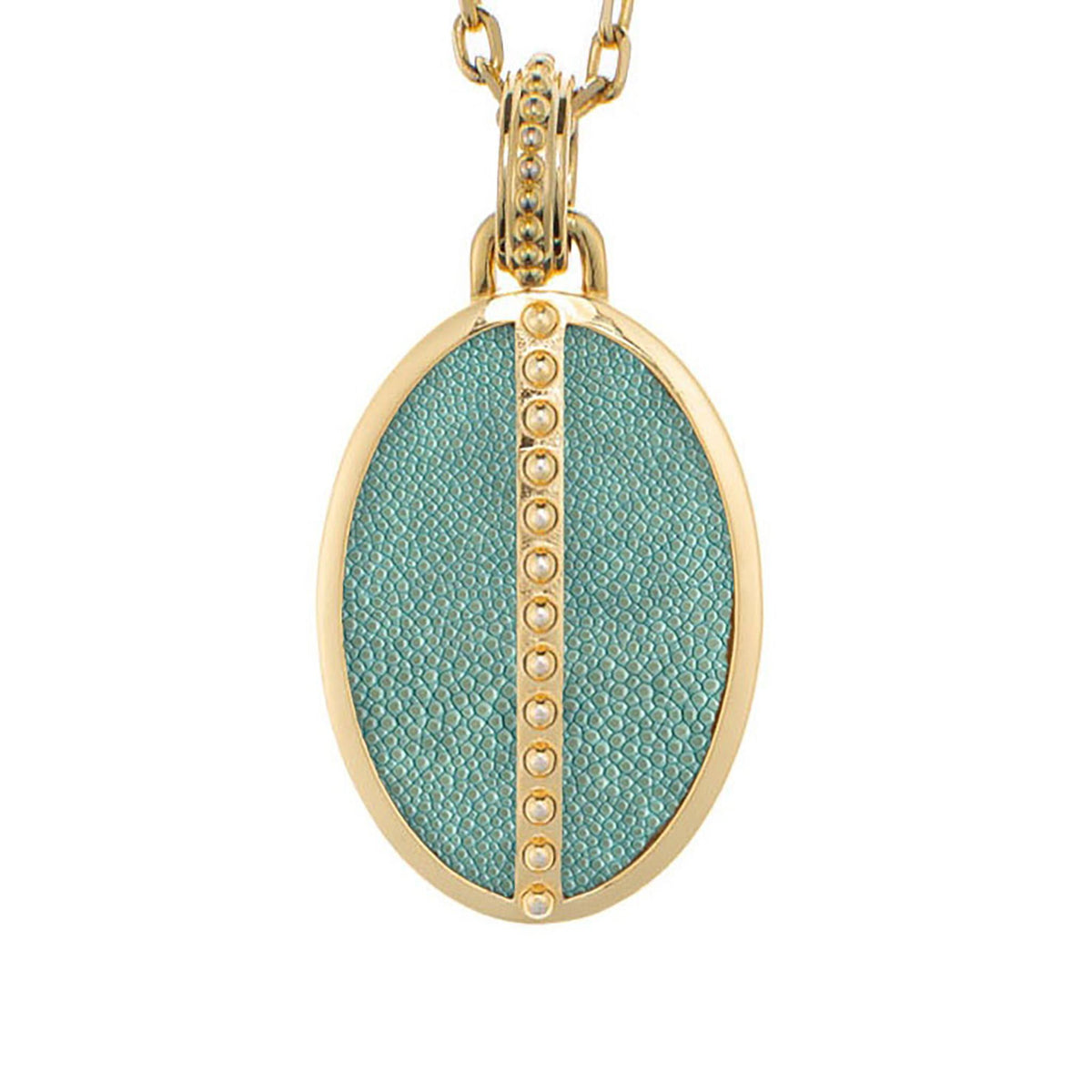 Ava Yellow Gold Pendant  Shagreen