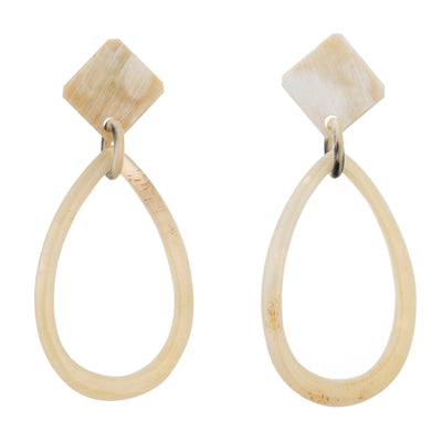 CTE14 Light Natural Horn Drop Earring on Post