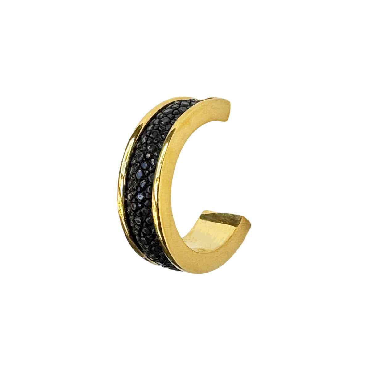 LUNA Gold Plated Earring Shagreen Inlay