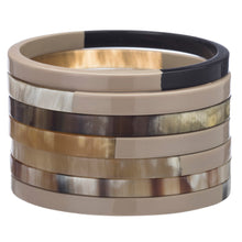 CTB137WE Natural Horn Bangle Set With Lacquer