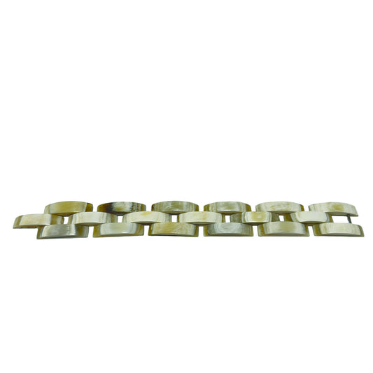 CTB207 Genuine Horn Geometric Flat Link Bracelet