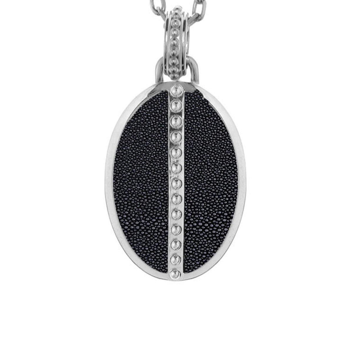 Ava White Gold Pendant  Shagreen