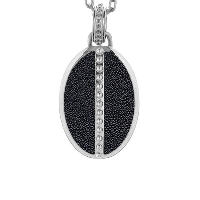 Ava White Gold Pendant  Shagreen