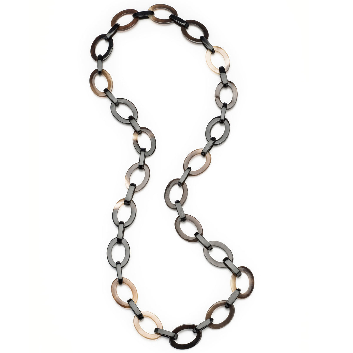 CTN086 Honey Horn Flat Link Necklace
