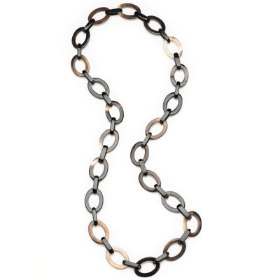 CTN086 Honey Horn Flat Link Necklace