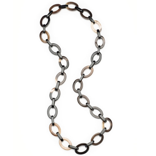 CTN086 Honey Horn Flat Link Necklace