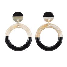 CTE57 Natural Horn Circle Earring On Post