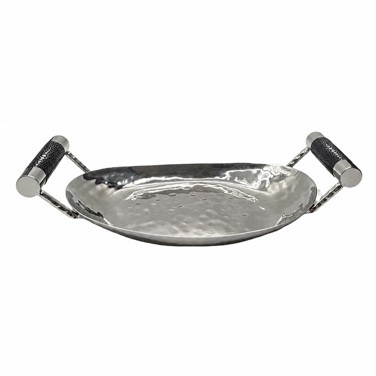 12  Hand Forged SS Oval Tray Shagreen
