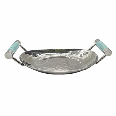 12  Hand Forged SS Oval Tray Shagreen