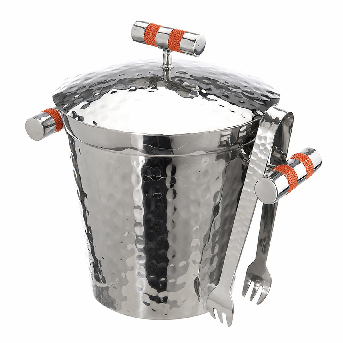 Forged SS Ice Bucket Top Shagreen Inlay