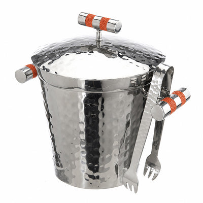 Forged SS Ice Bucket Top Shagreen Inlay