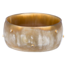 CTB104 Natural Horn Bangle With Scattered Crystals
