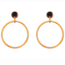 CTE55 Natural Horn Hoop  Earring On Post