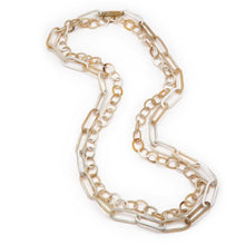 CTN131 Natural Horn Double Link Necklace