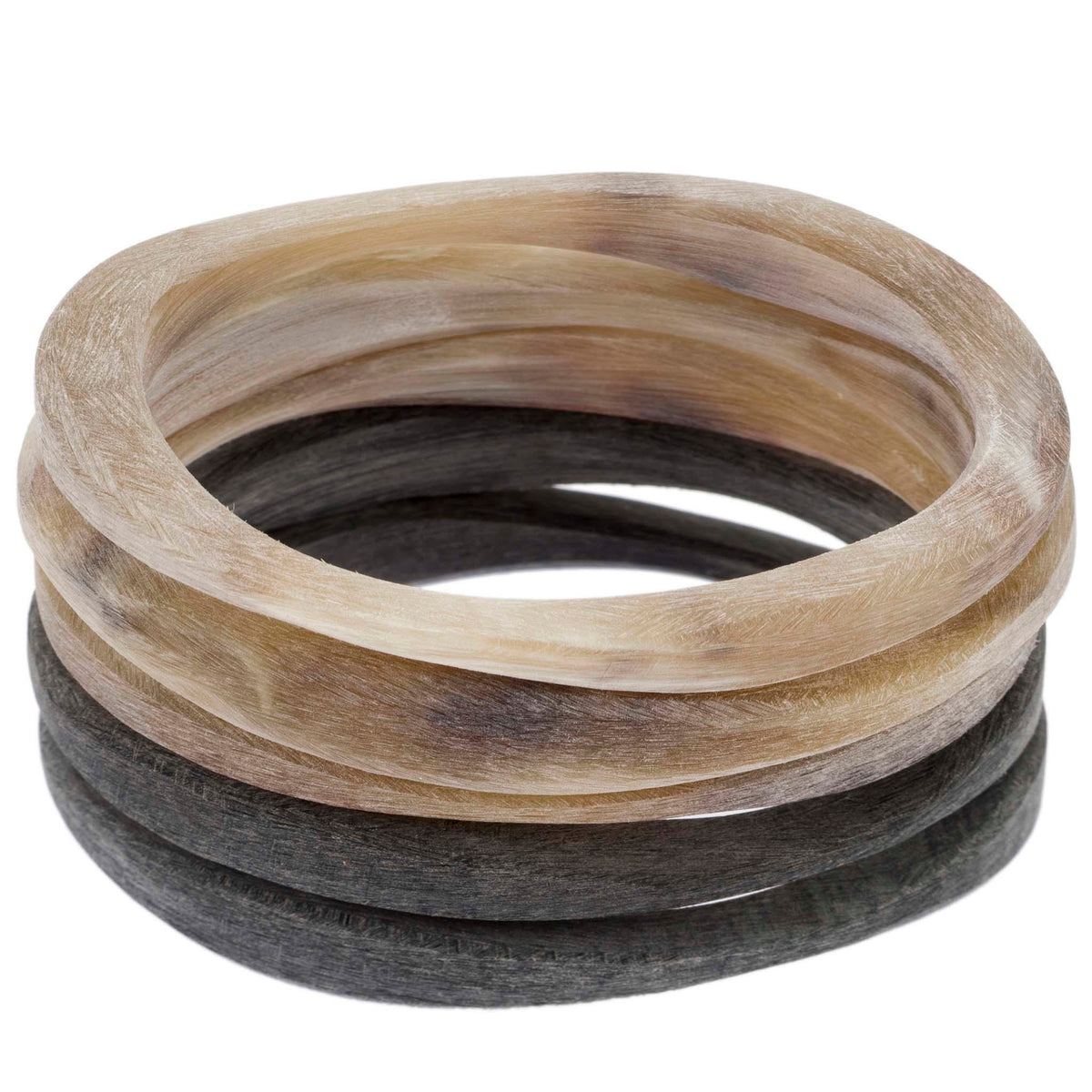 CTB150  Matt Finish Natural Horn Bangles Set of 5