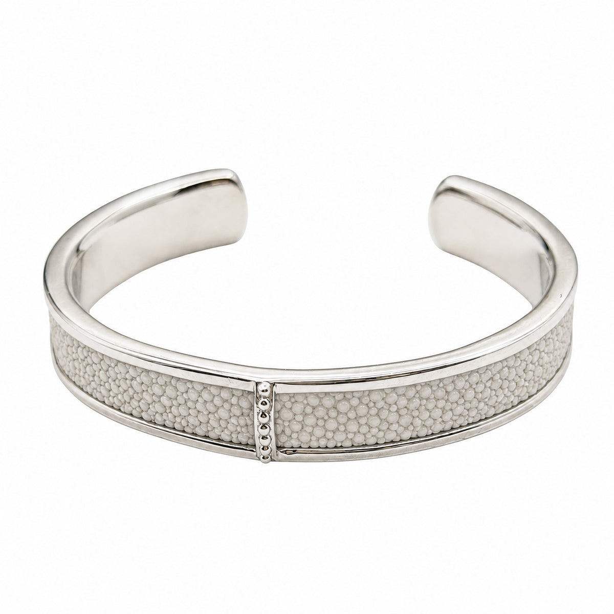 BREE Silver Shagreen Inlay Cuff