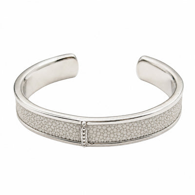 BREE Silver Shagreen Inlay Cuff