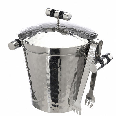 Forged SS Ice Bucket Top Shagreen Inlay