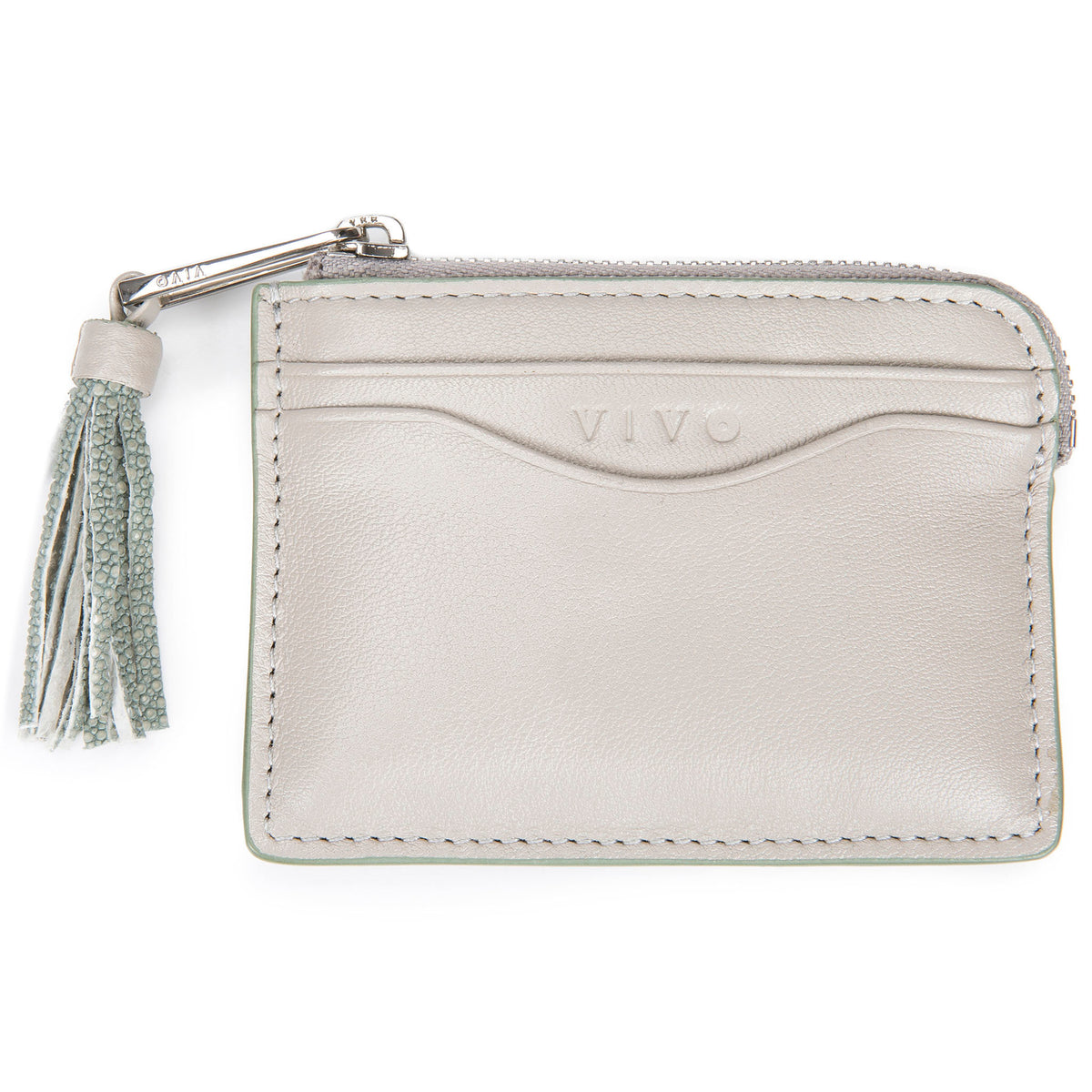Avery Leather Card Pouch With Tassel