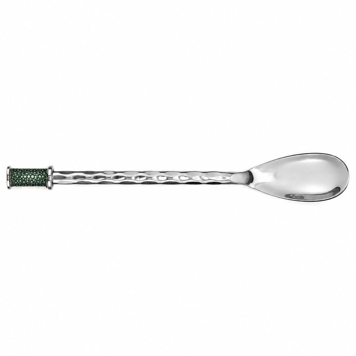 Hand Forged SS Spoon Shagreen Inlay