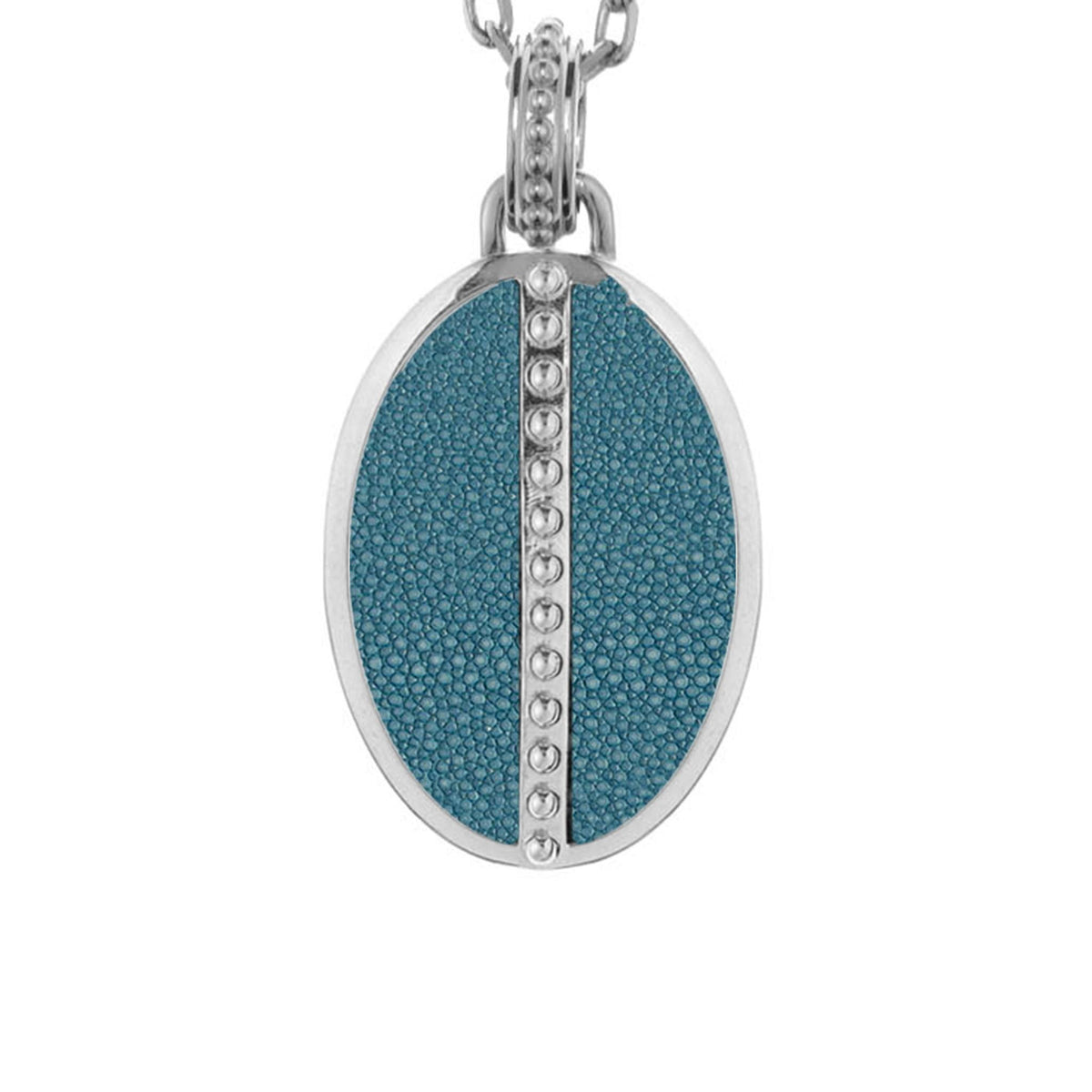 Ava White Gold Pendant  Shagreen