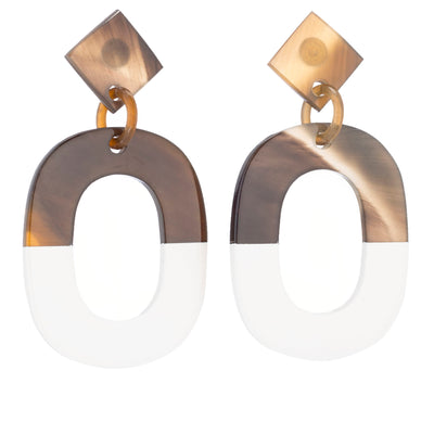 CTE20 Honey Horn Drop Oval With Lacquer On Post