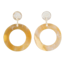CTE73 Natural Horn Drop Earring On Post