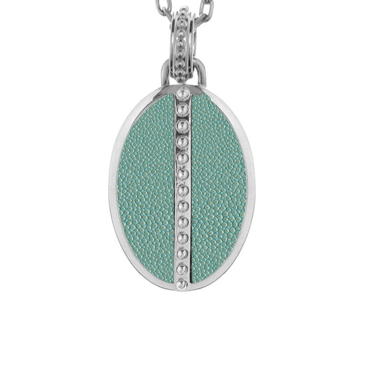 Ava White Gold Pendant  Shagreen