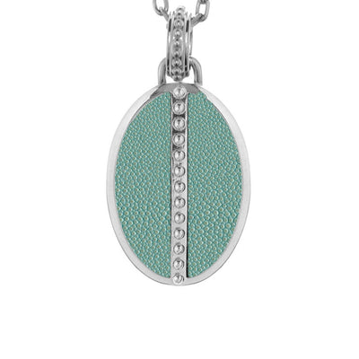 Ava White Gold Pendant  Shagreen