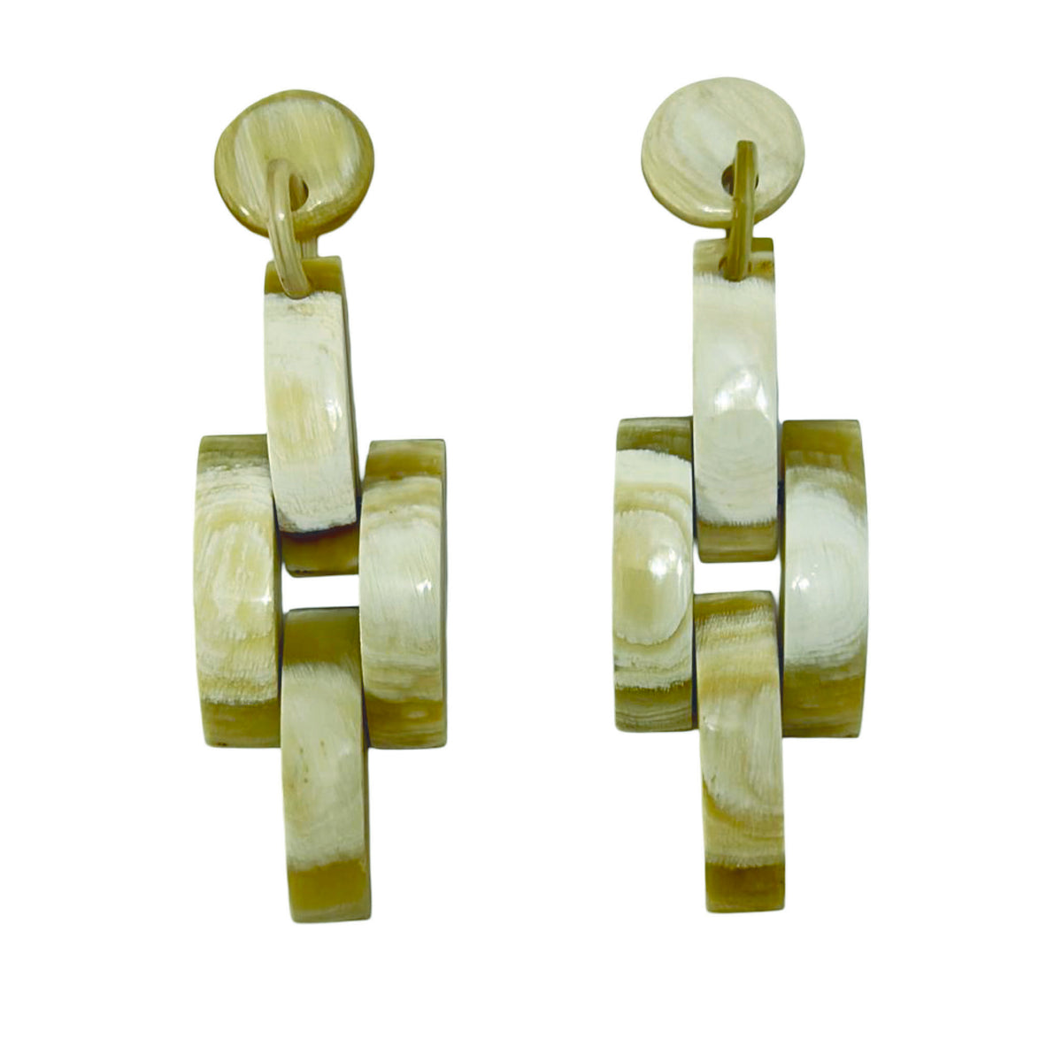 CTE139 Genuine Horn GeometricFlat links On Post