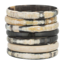 CTB072D Dark Natural Horn Bangle Set