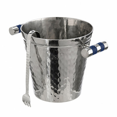 Hand Forged SS Ice Bucket Shagreen Inlay