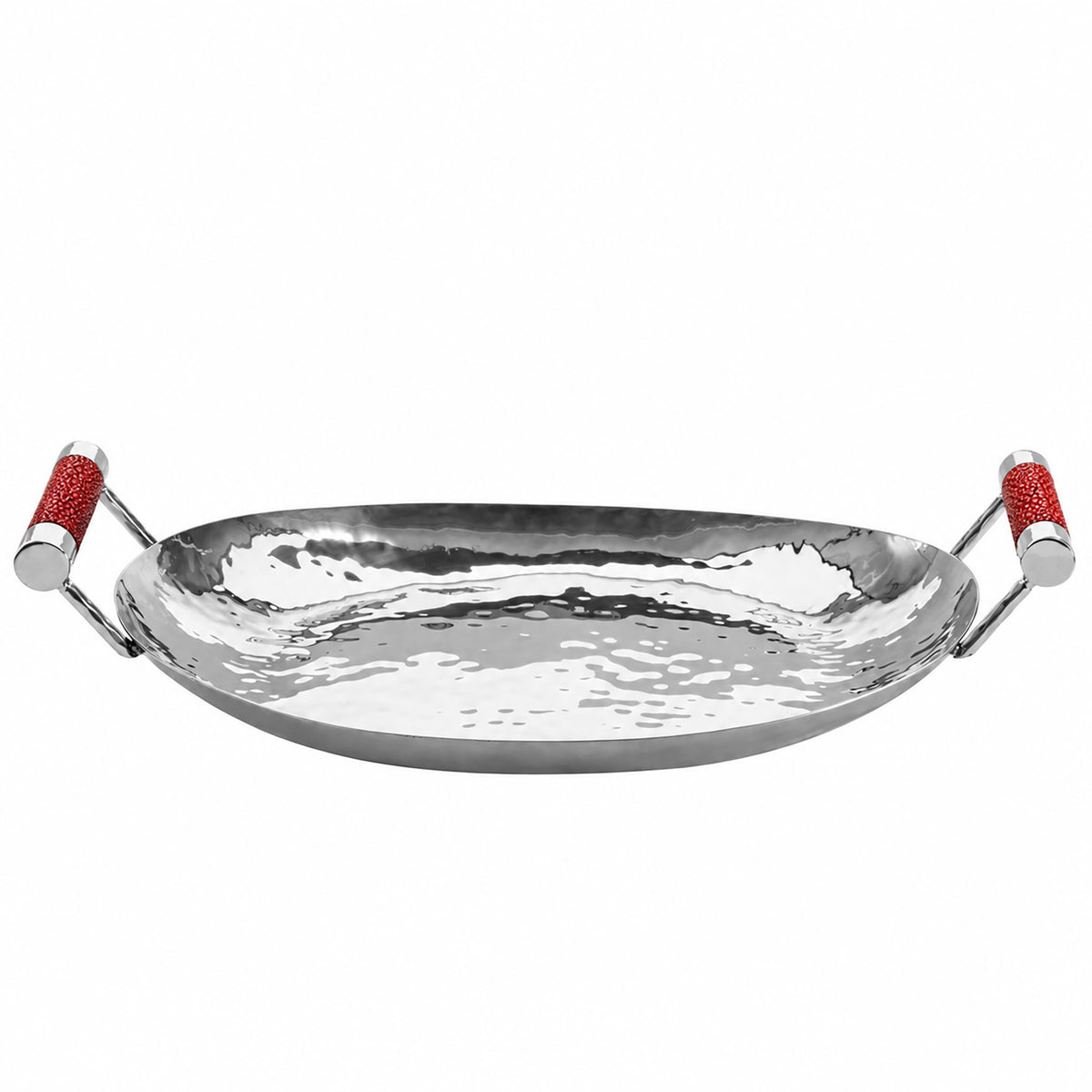 15 in Hand Forged SS Oval Tray Shagreen