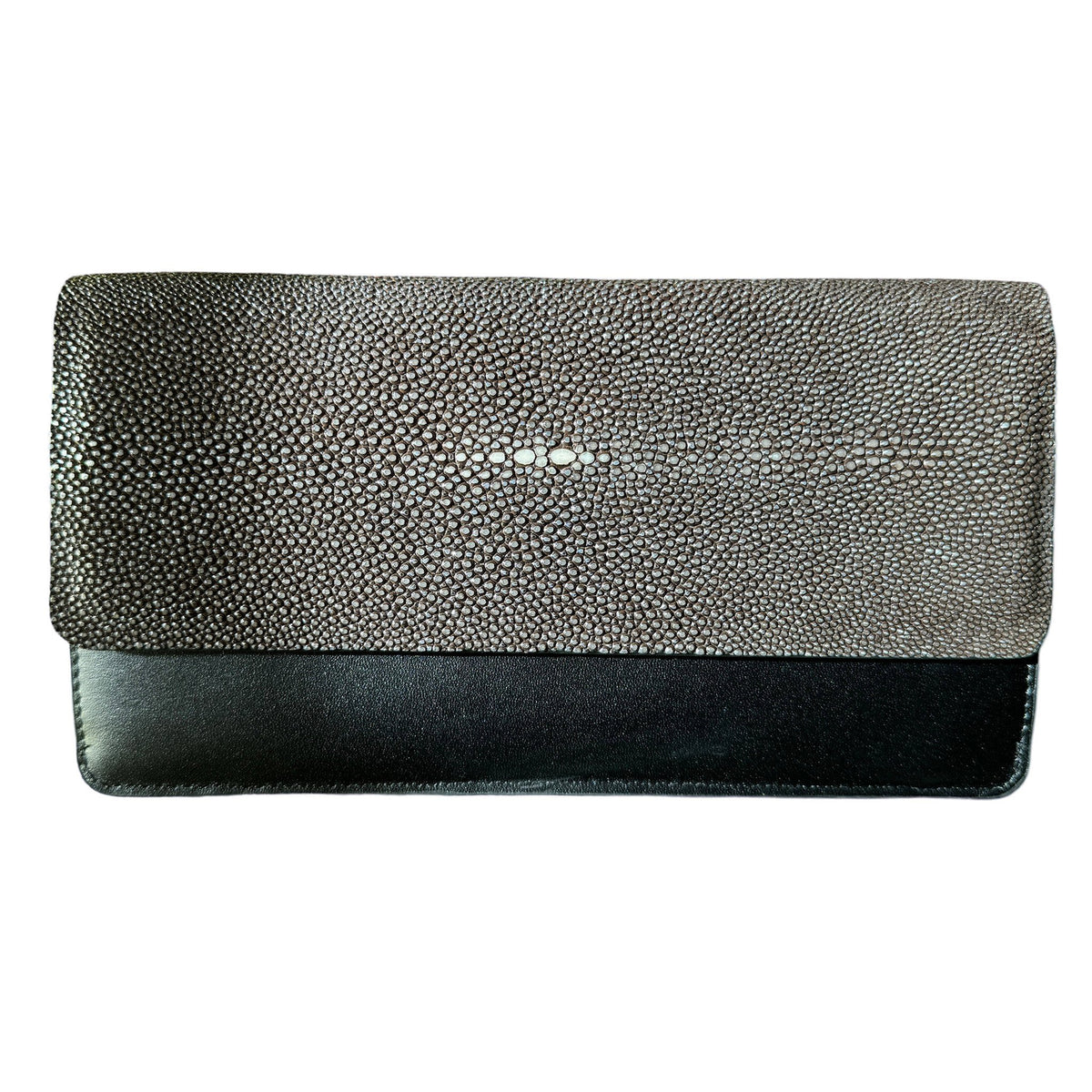Maya Shagreen Fold Front Wallet Zip Back