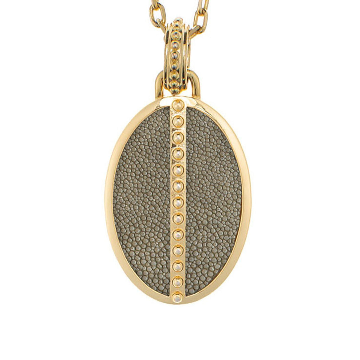 Ava Yellow Gold Pendant  Shagreen